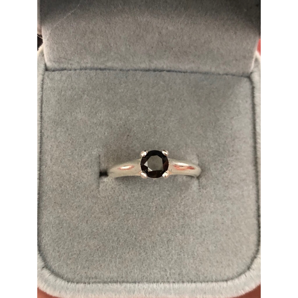 cincin perak handmade natural berlian hitam