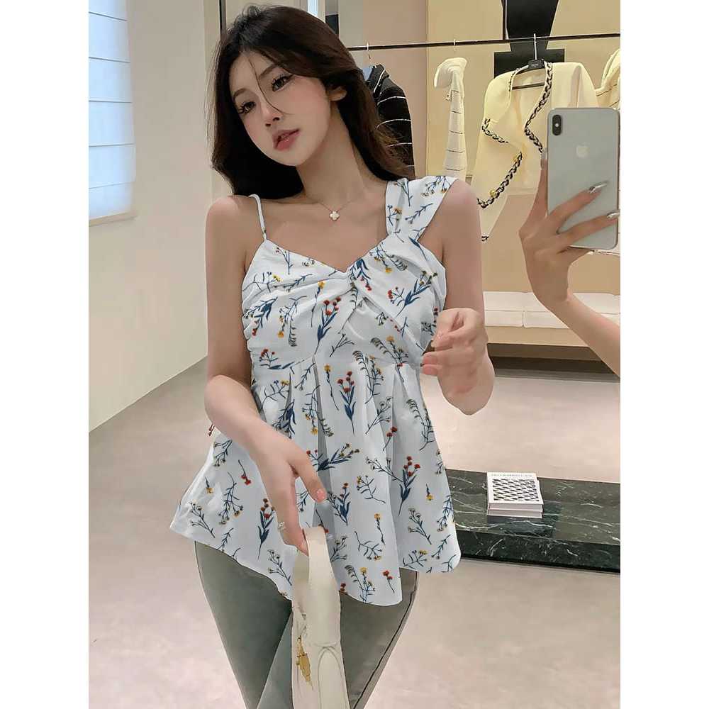 { THABI } NANAMO TOP BLOUSE WANITA BAJU REMAJA KOREA BLOUSE WANITA KOREA SIMPEL ATASAN KOREAN OUTFIT