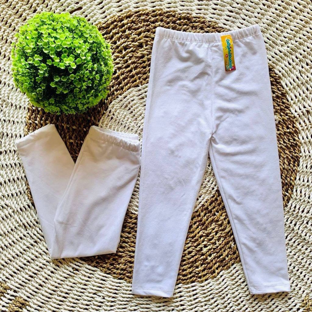 LEGGING PUTIH - Legging Anak Perempuan Warna Putih Legging Polos Anak Perempuan Usia 1-8 Tahun