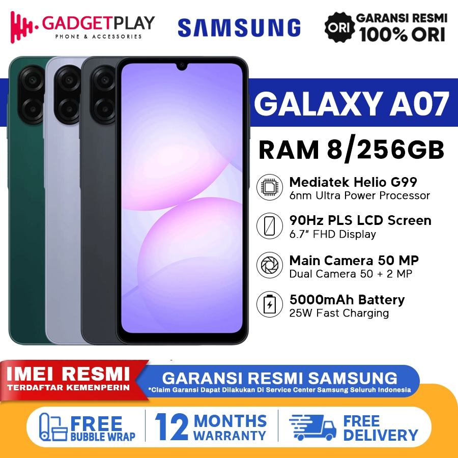 Samsung Galaxy A07 [8GB+256GB] - Garansi Resmi 1 Tahun