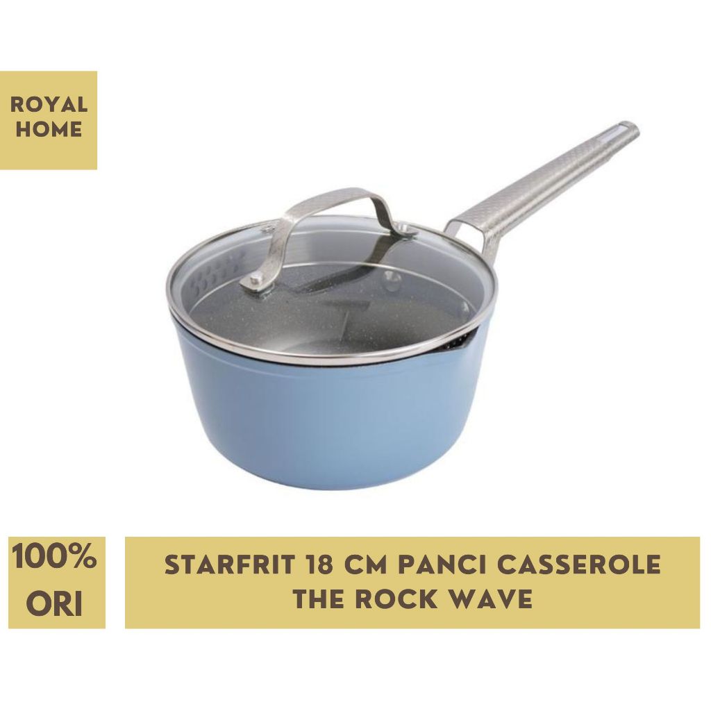 Starfrit 18Cm Panci Kaserol Enamel Casserole Pan The Rock Wave PFOA Free PTFE Free