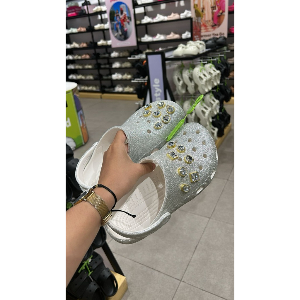 preloved crocs classic glitter embelished clog unisex