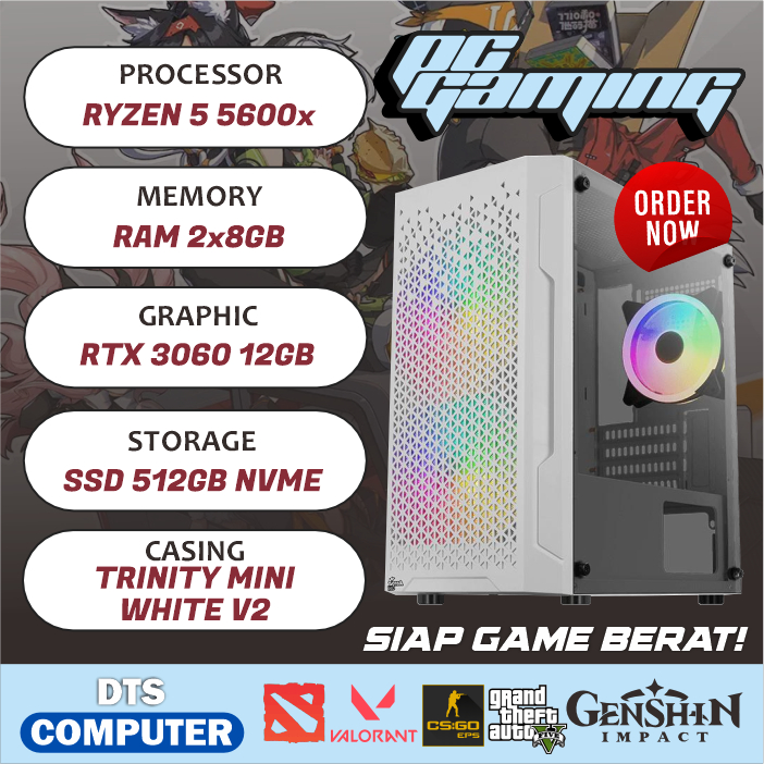 Pc Gaming | Ryzen 5 5600X | RTX 3060 12GB | SSD | RENDER