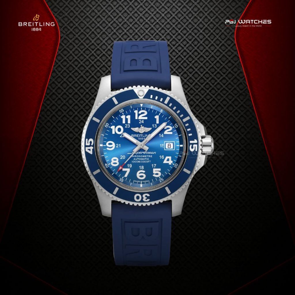 BREITLING Superocean II 44 Blue Dial Rubber Strap - A17392D81C1S1