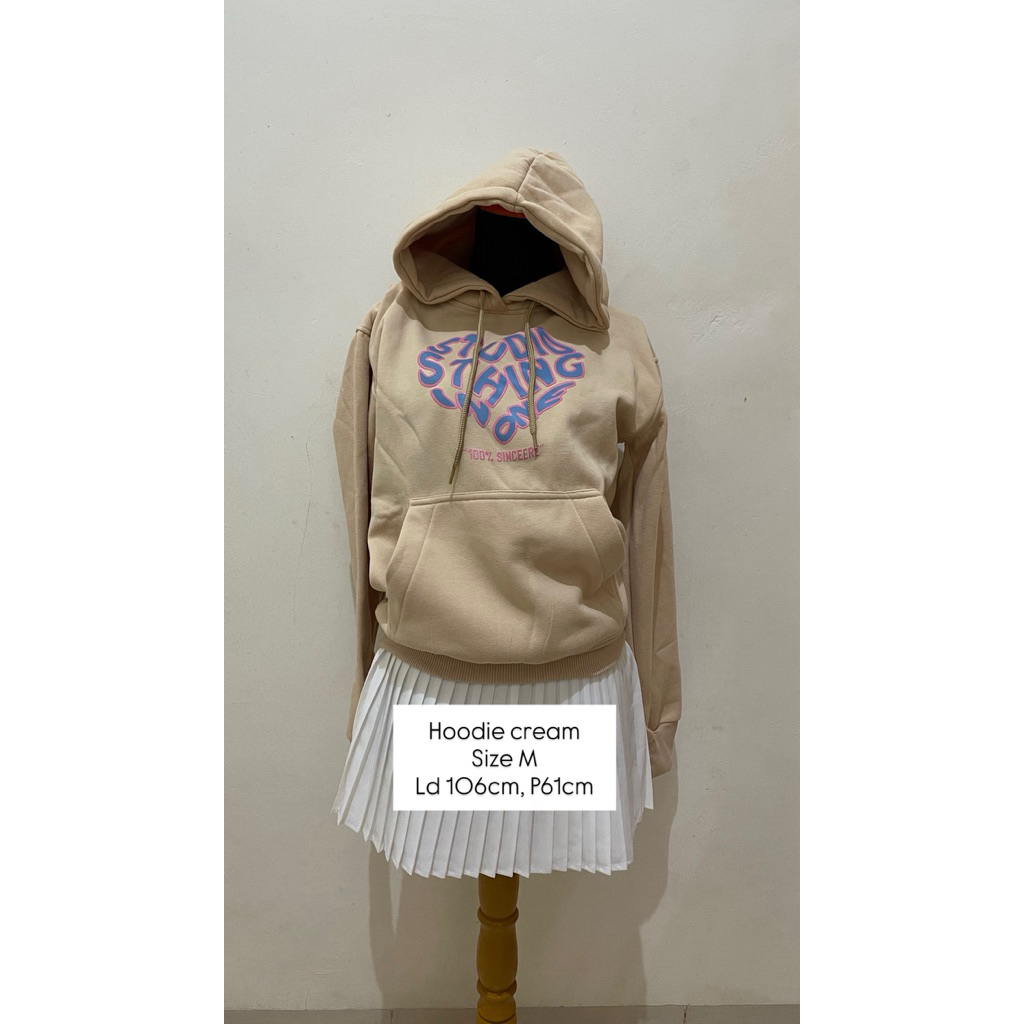 atasan hoodie wanita / hoodie wanita cream