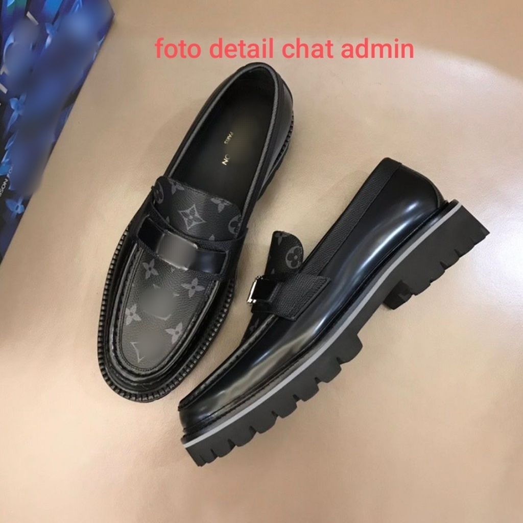 PANTOFEL PRIA MONO HITAM SEPATU FORMAL BRANDED VIP
