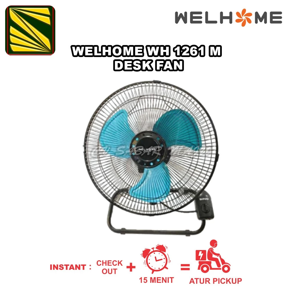 Kipas Angin Baling Besi, Kipas Angin Meja & Dinding WH 1261 Welhome