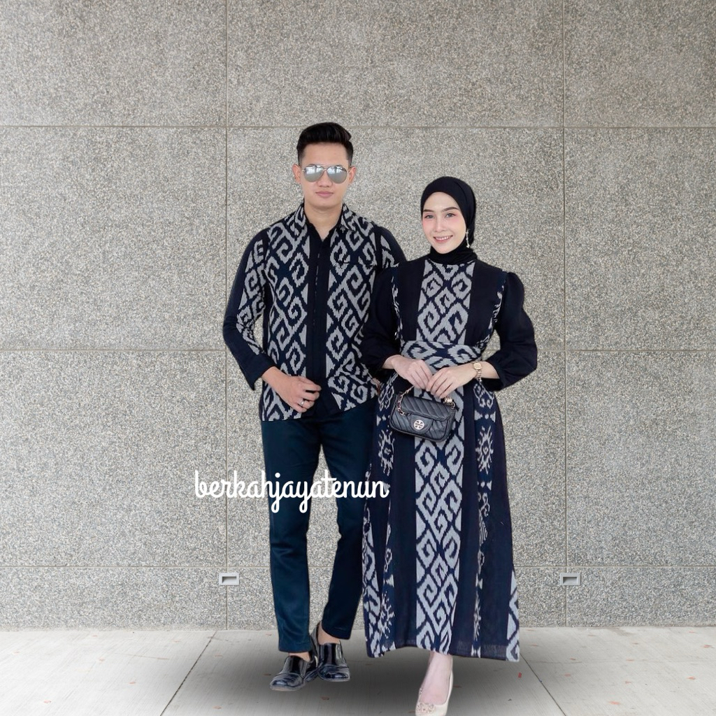 Ready Stok Couple Tenun Blanket Paruki Hitam/Couple Kondangan/Couple Prewedding