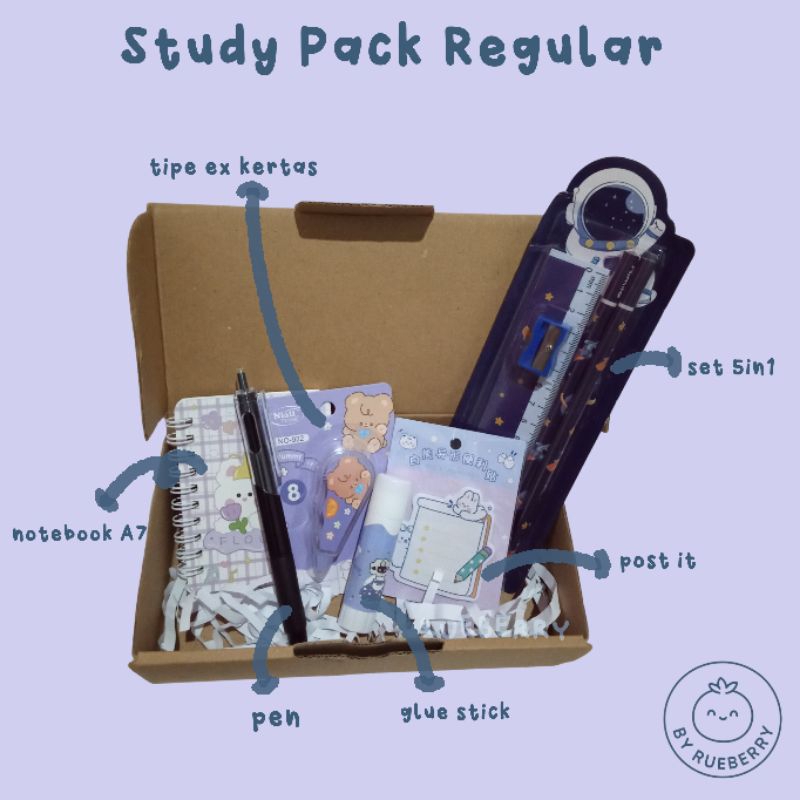 

Rueberry — Study Pack Regular | Paket alat tulis lengkap murah