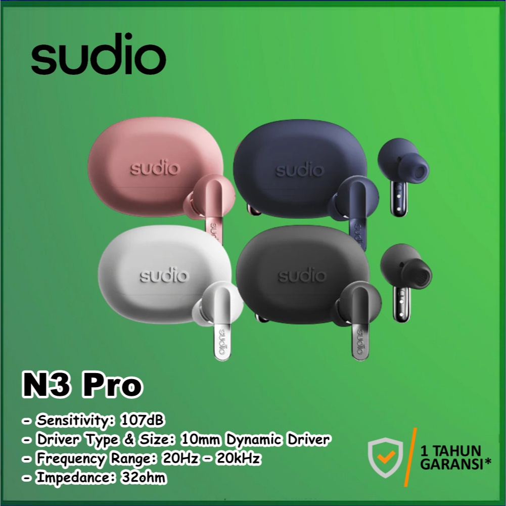 Sudio N3 Pro N3Pro True Wireless Earbuds Headset Bluetooth Earphones With ANC