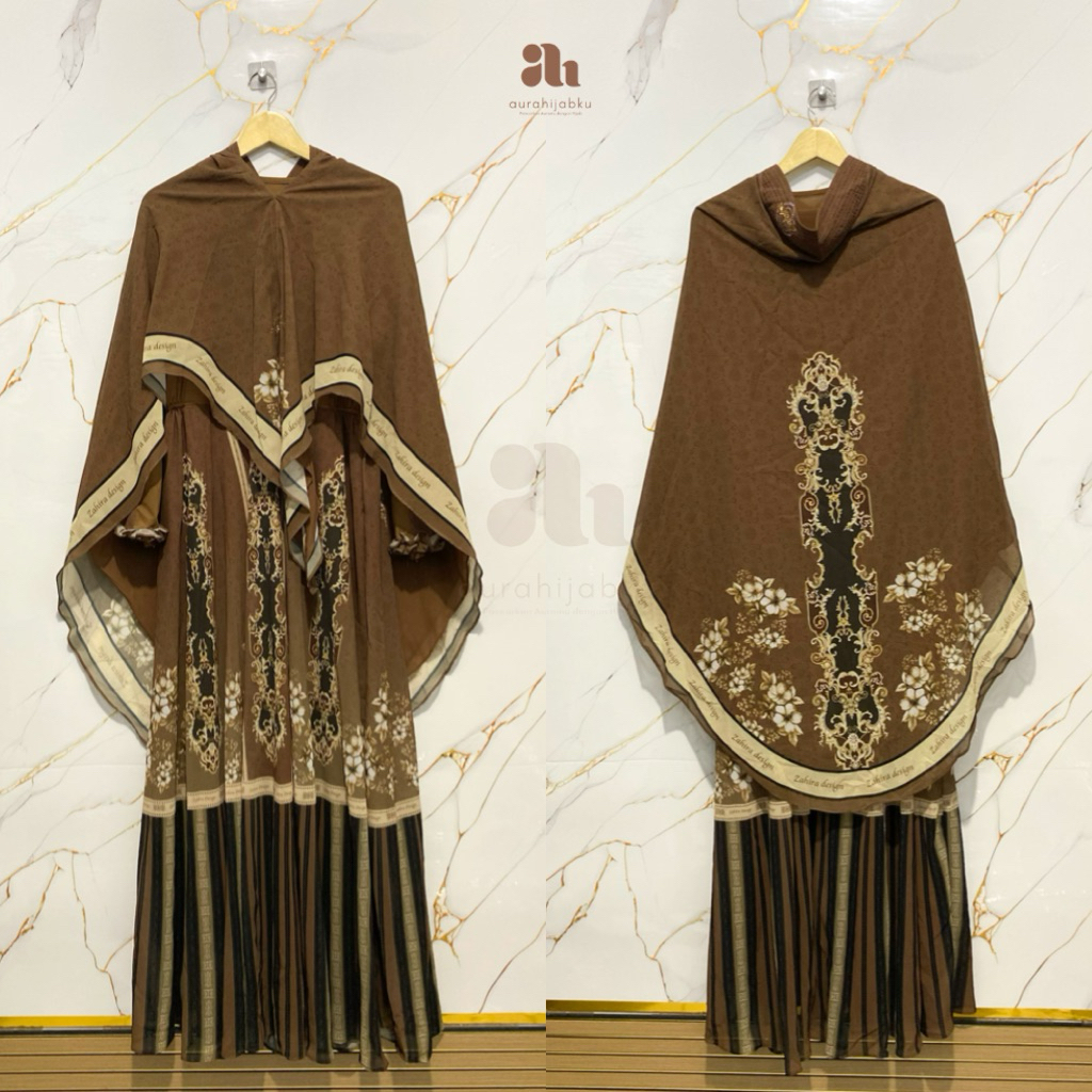 Aurahijabku -[764] Gamis Amara Syari Motif Mewah Berbagai Warna - Bahan Ceruty Babydoll mix Jersey -