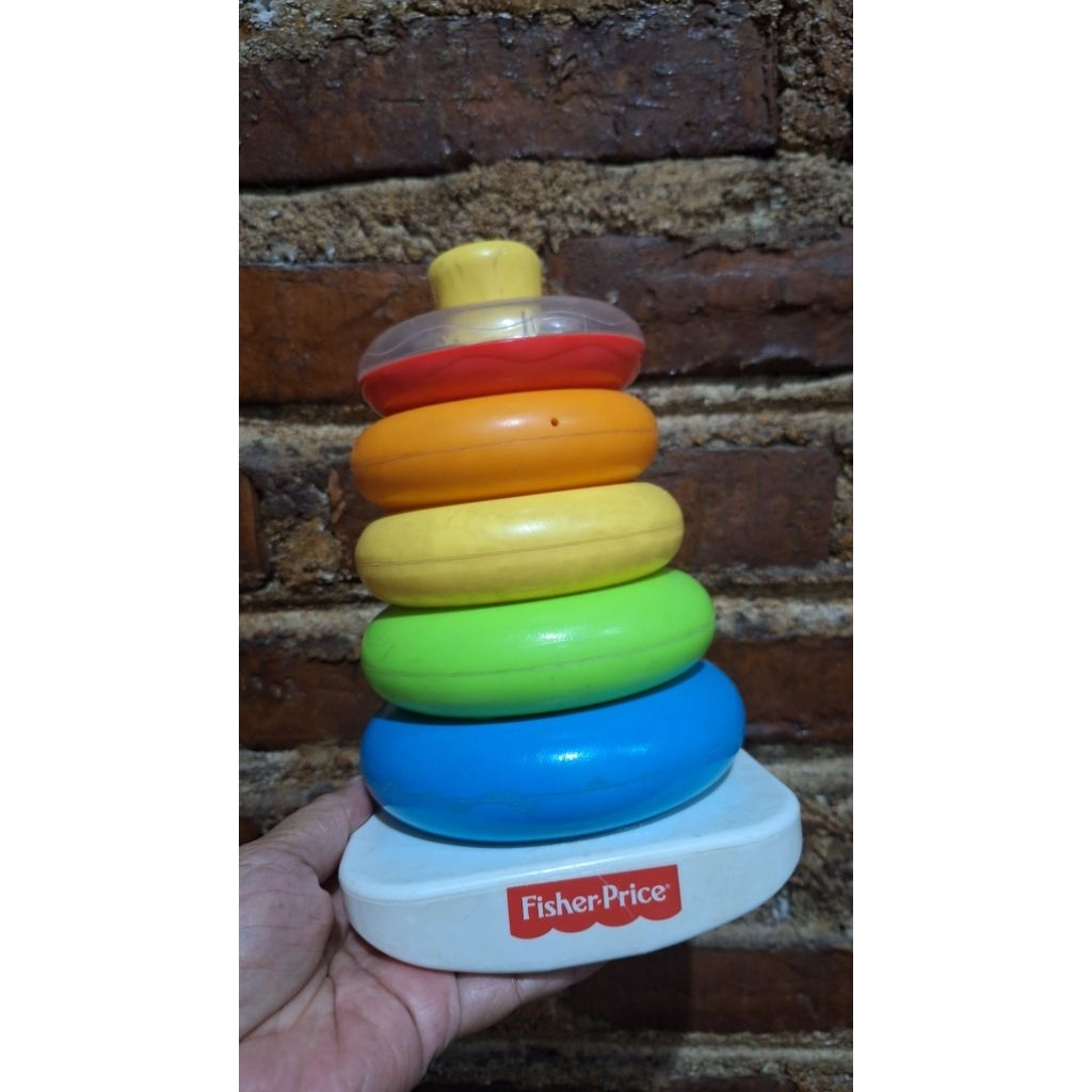 (preloved) Fisher-Price Rock-A-Stack Ring Roly Poly -Mainan Edukasi Anak Balita