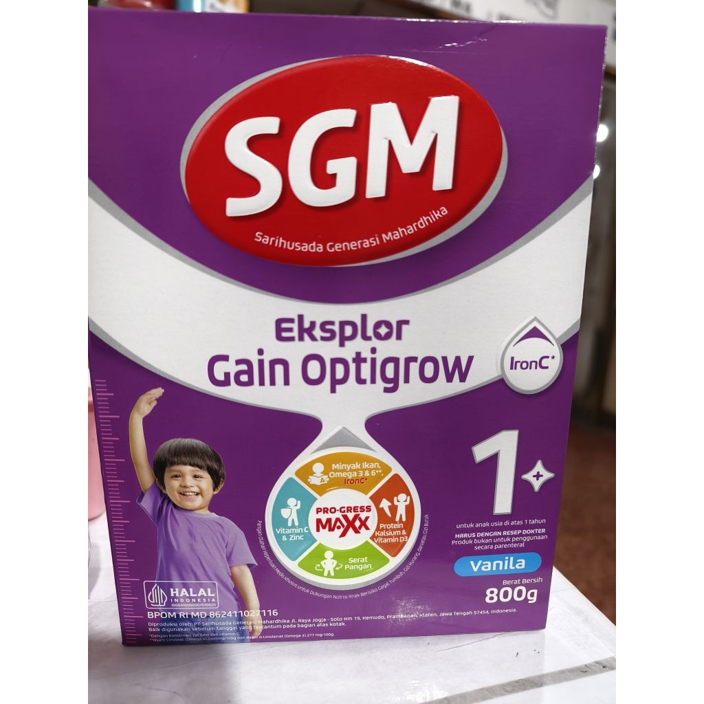 SGM GAIN OPTIGROW 800GR 1+ SGM EKSPLOR GAIN OPTIGROW SUSU FORMULA PENAMBAH BB