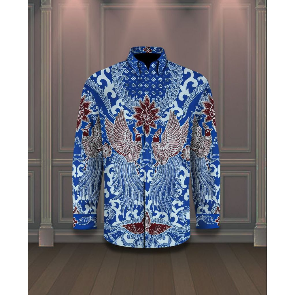 kain batik tulis pria bahan katun warna biru. kain batik pria. er