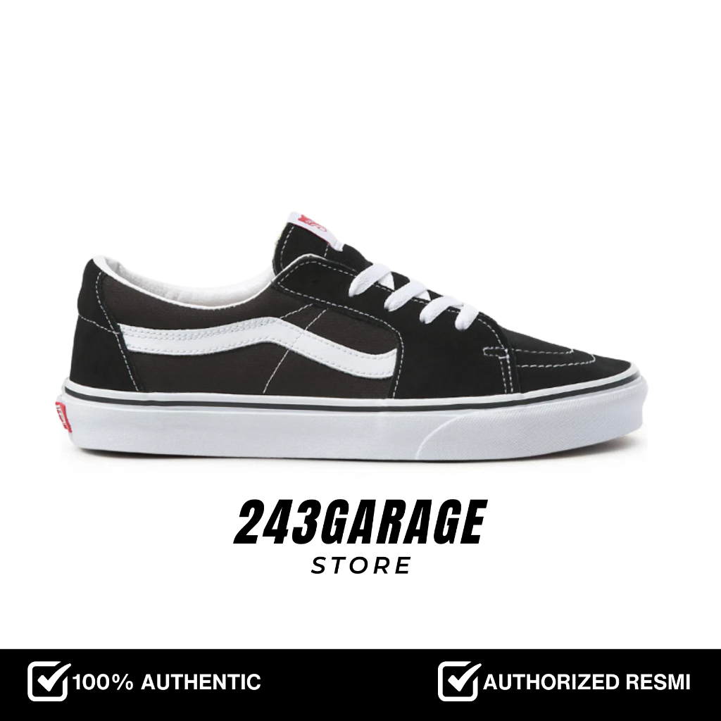Vans Sk8 Low Black White Classic - 100% Original Resmi