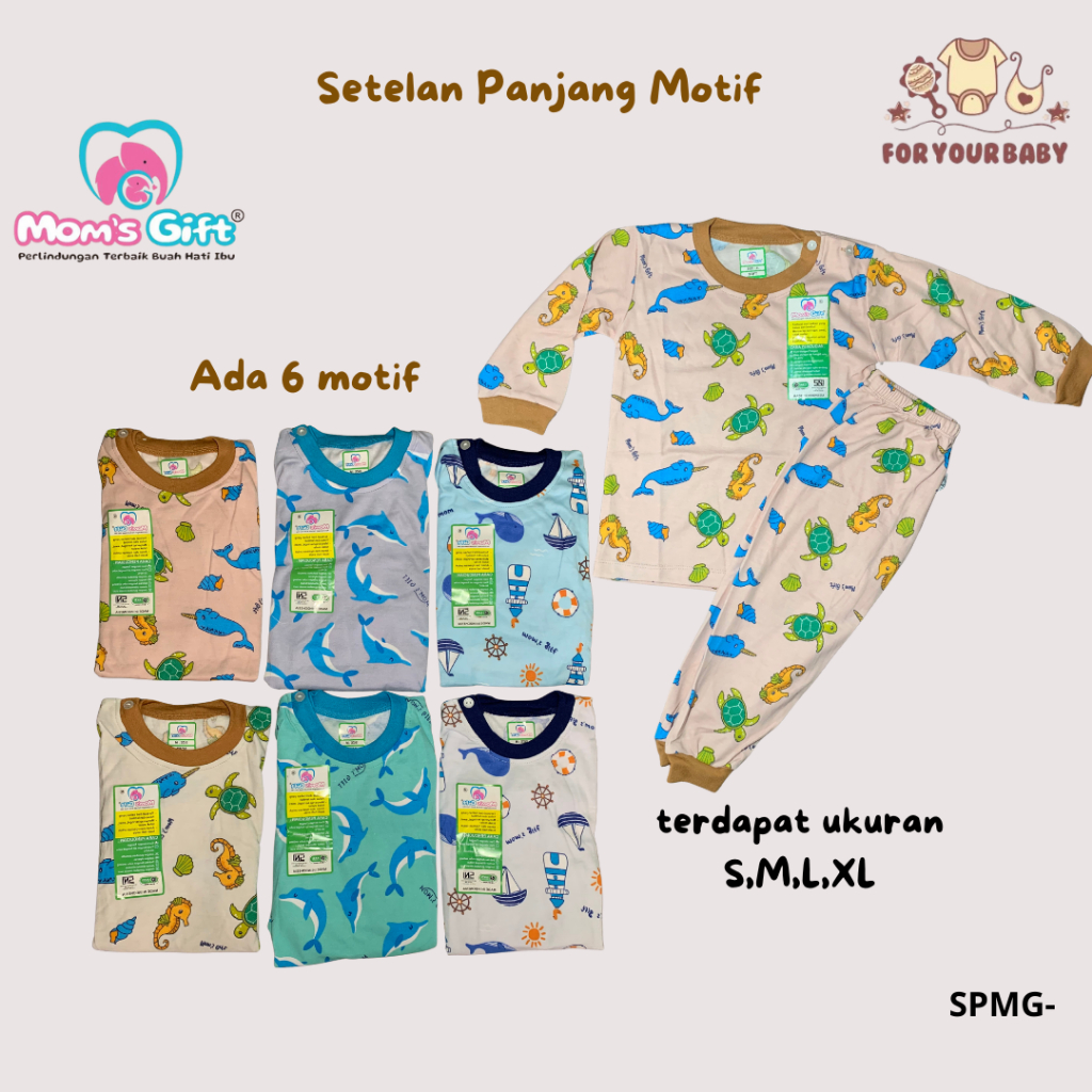 Setelan Moms Gift Panjang ( 0-4 tahun ) Setelan Baju Main Anak Panjang - Setelan Piyama Anak