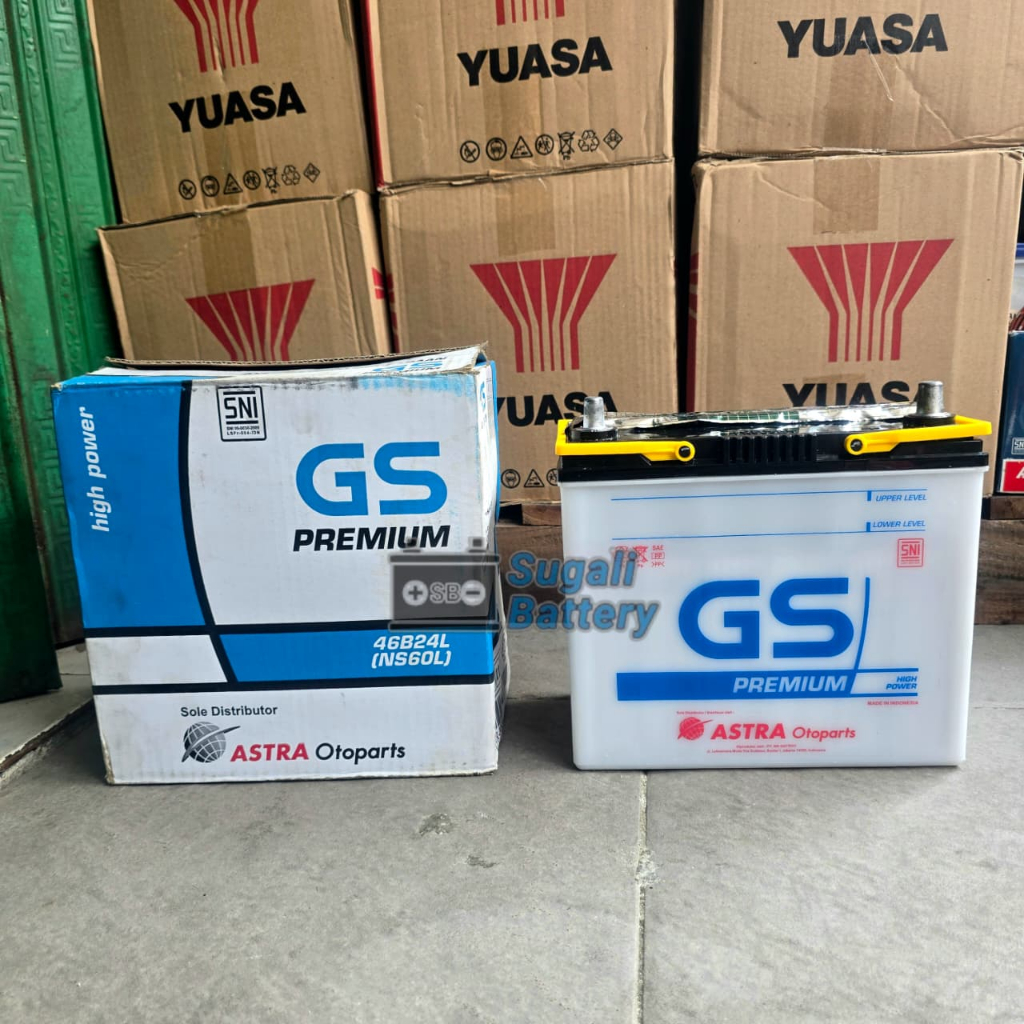 Aki Mobil GS ASTRA NS60L 46B24L Aki Basah 12Volt 45Ah Original ASTRA OTOPARTS