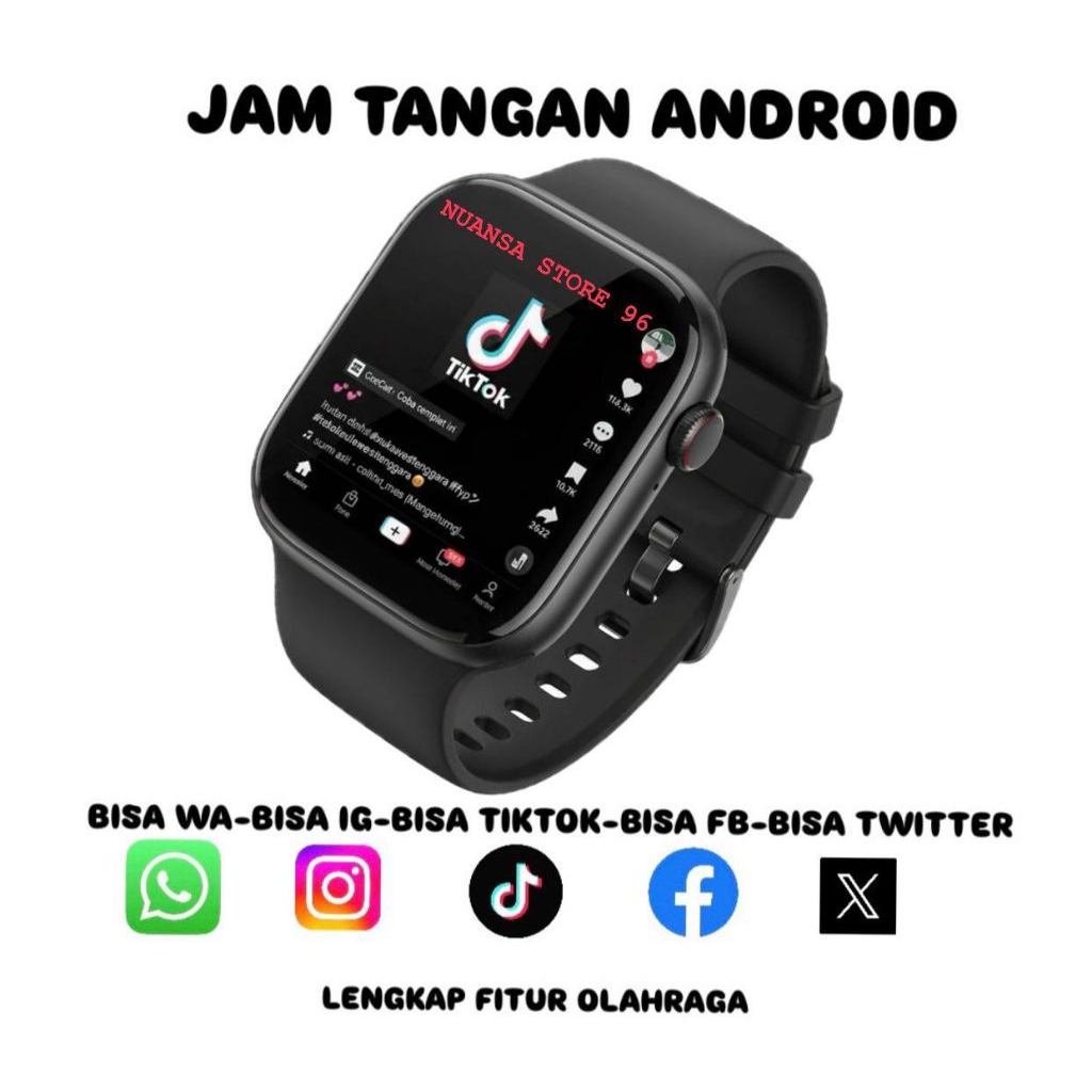 TERLARIS Jam Tangan Android Mewah Pria Wanita Layar Sentuh Bisa Wa / Smartwatch Canggih Bisa Semua S