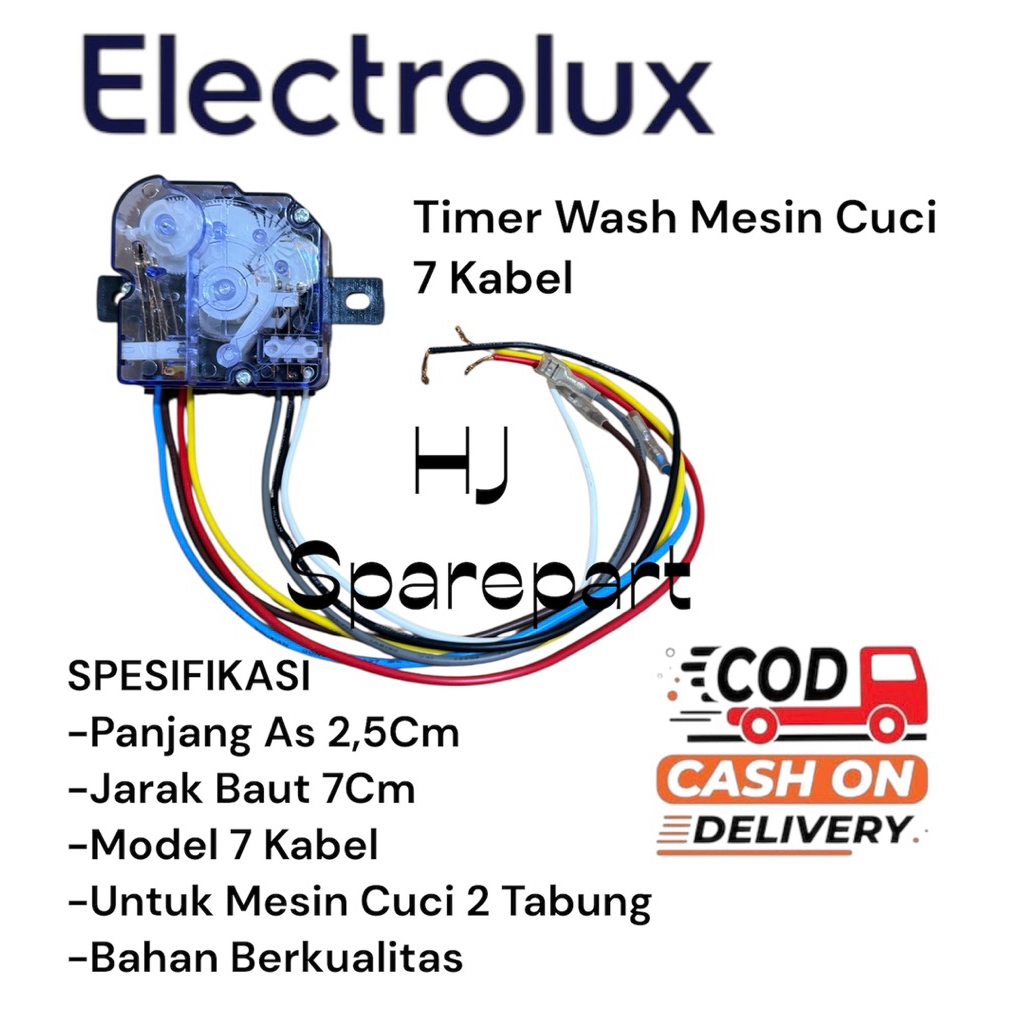 TIMER WASH 7 KABEL MESIN CUCI ELECTROLUX 2 TABUNG / TIMER MESIN CUCI ELECTROLUX 7 KABEL