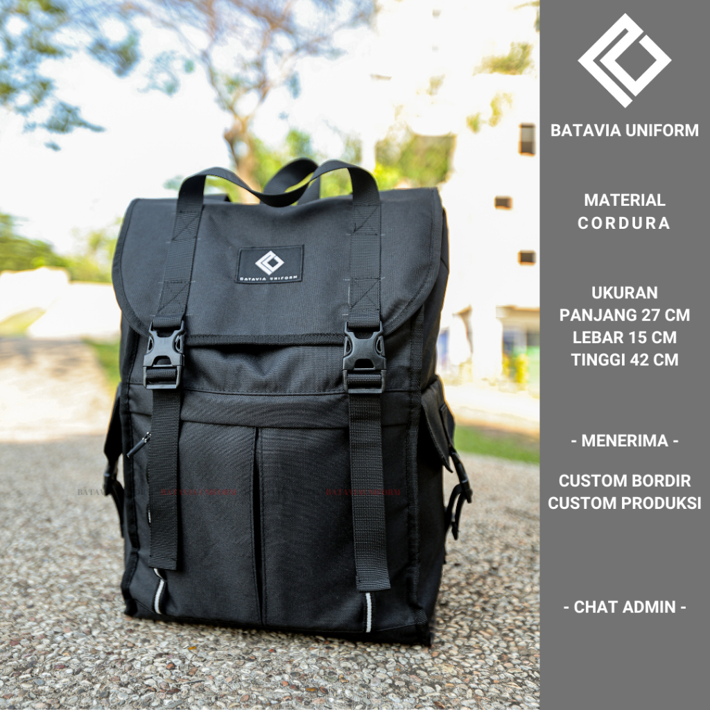 Tas Ransel Punggung Travelling Fashion Bag Pria Wanita Daily Casual Backpack By Batavia Uniform