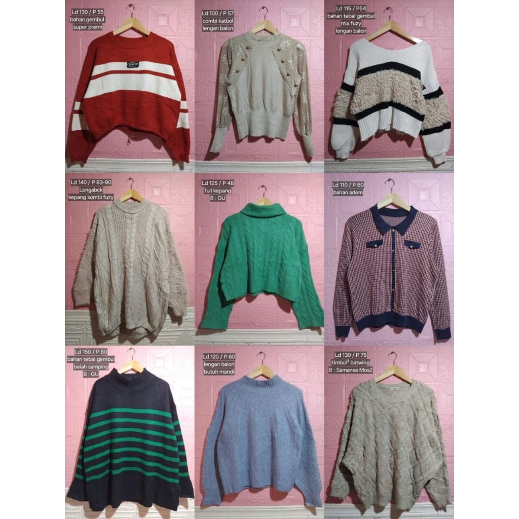 Rajut Premium / Premium Sale / Super Premium / Rajut lengan panjang / Rajut Jaring Katbol / Atasan r