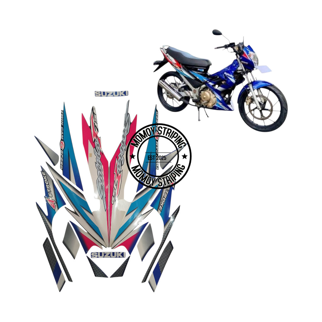 STIKER STRIPING SATRIA FU 2006 CBU HITAM BIRU TERBAIK TERMURAH