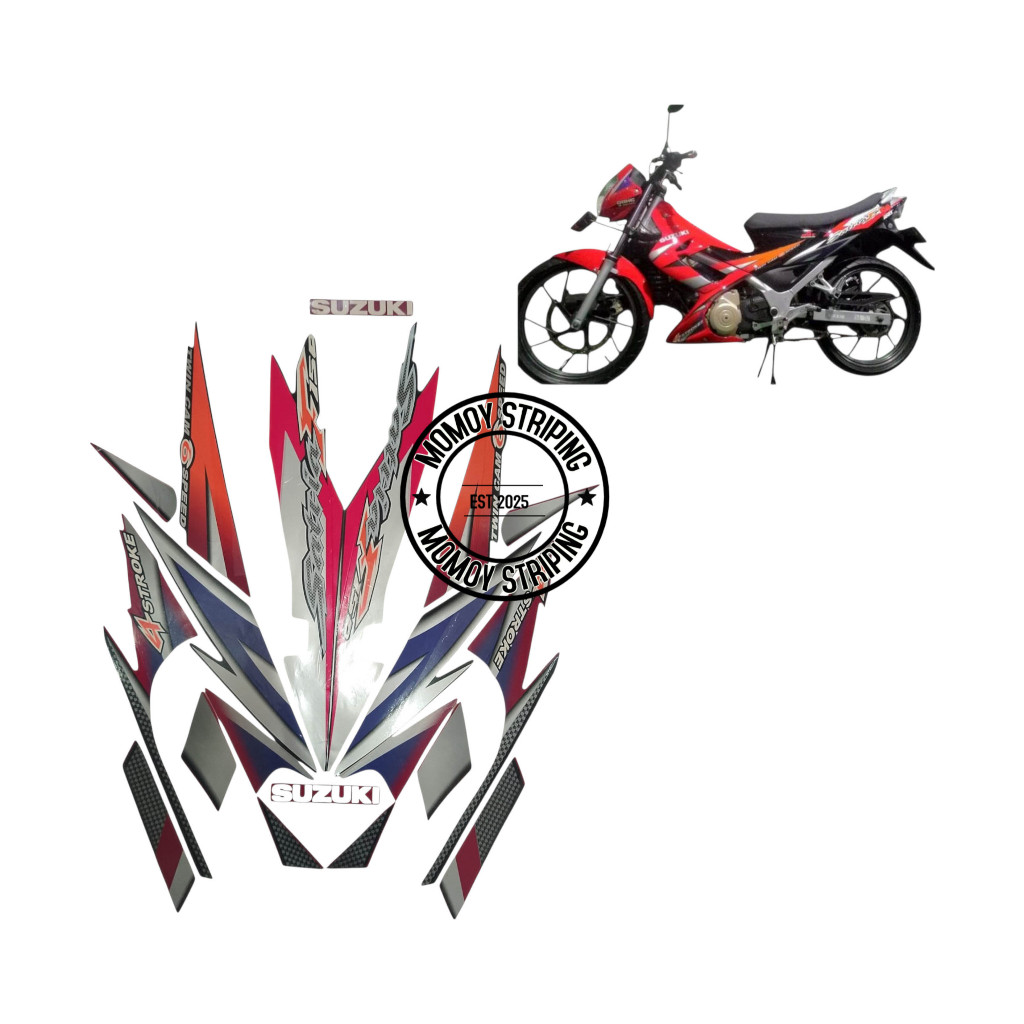STIKER STRIPING SATRIA FU 2006 CBU HITAM MERAH TERBAIK TERMURAH