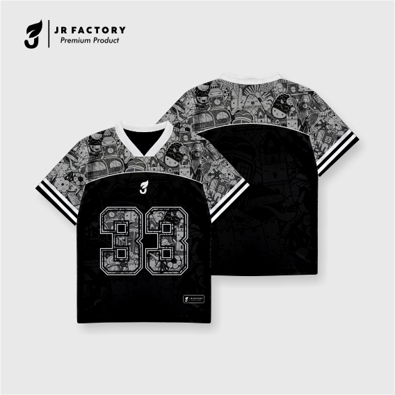 JR FACTORY Baju Jersey Dewasa Unisex Streetwear Oversize Number Dryfit Brazil Retro Vintage Hockey B