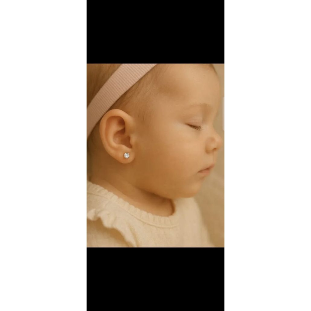anting new born bulat putih emas 99%