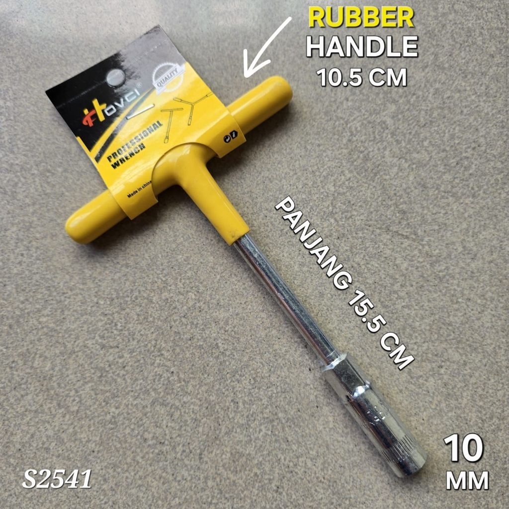 KUNCI SOK T MINI GAGANG KARET KUNING 10 MM S2541
