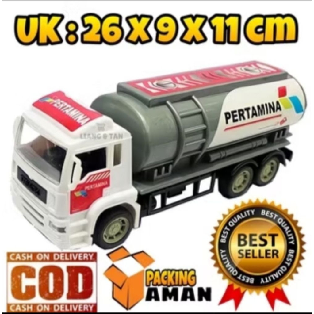Bisa COD (PROMO) Mainan Anak Truk tangki PERTAMINA/Truk tangki Shell