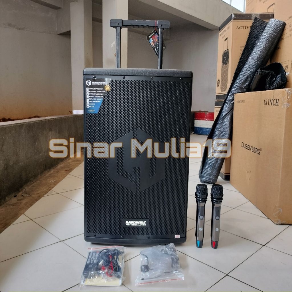 Speaker Aktif Portable 15 Inch Hardwell Emerald 15 Pro Power Output 600 Watt Bluetooth [ New Fitur 2