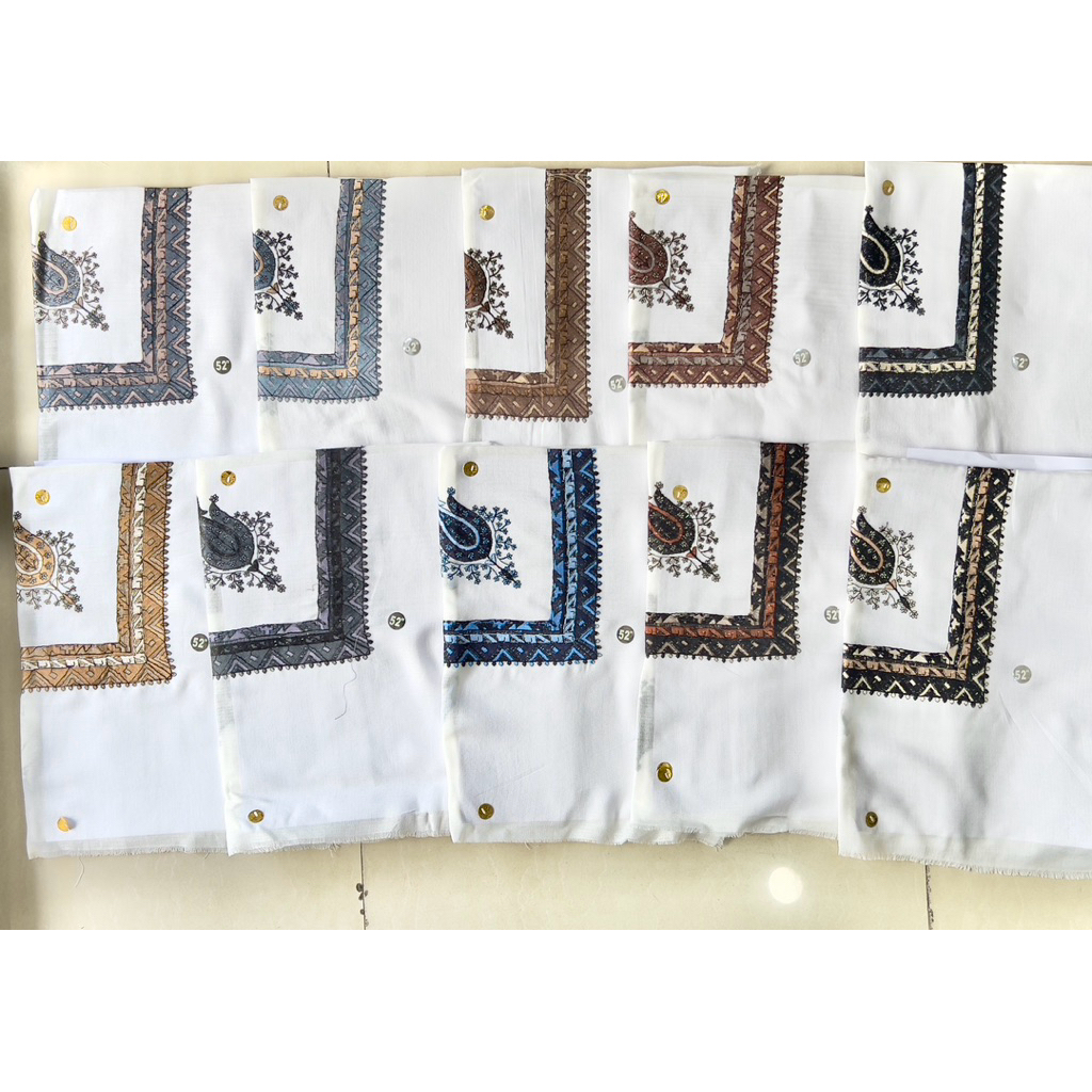 Surban/Imamah/Qurtoh Yaman Putih Bordir Pesegi