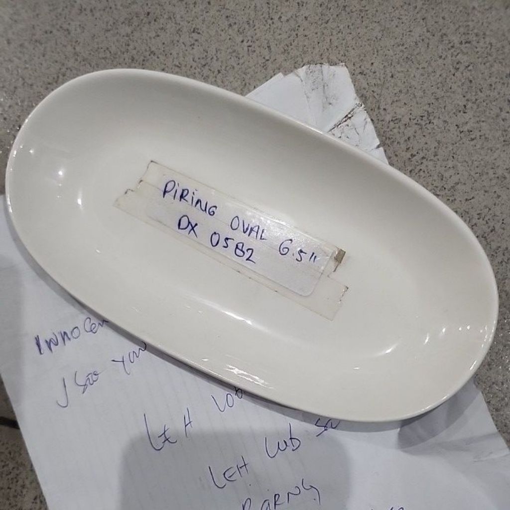 Piring Kue oval Piring segi keramik Piring Kue estetik piring dessert piring sushi keramik DX0582