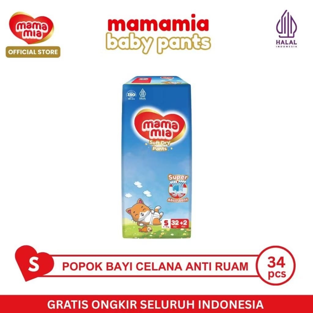 Mamamia pants popok bayi anti ruam
