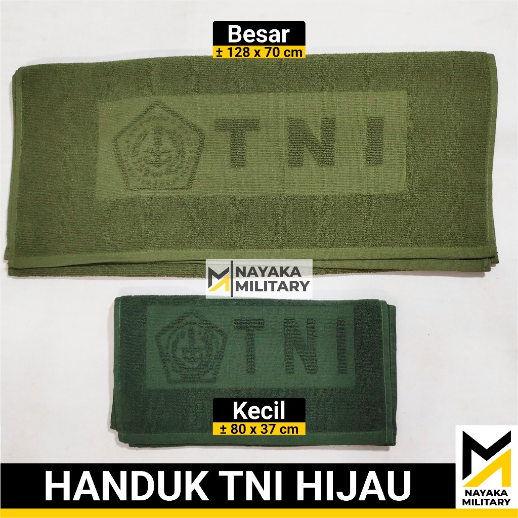 Handuk TNI Hijau Besar Towel Tentara Army Militer Komcad Protap