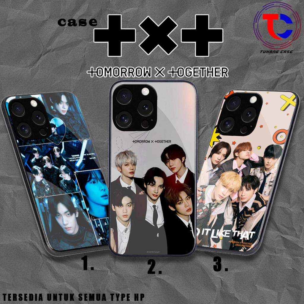 Softcase Glass TXT  Tomorrow X Together  - Softcase Glossy - Softcase Kaca  Iphone samsung xiaomi re