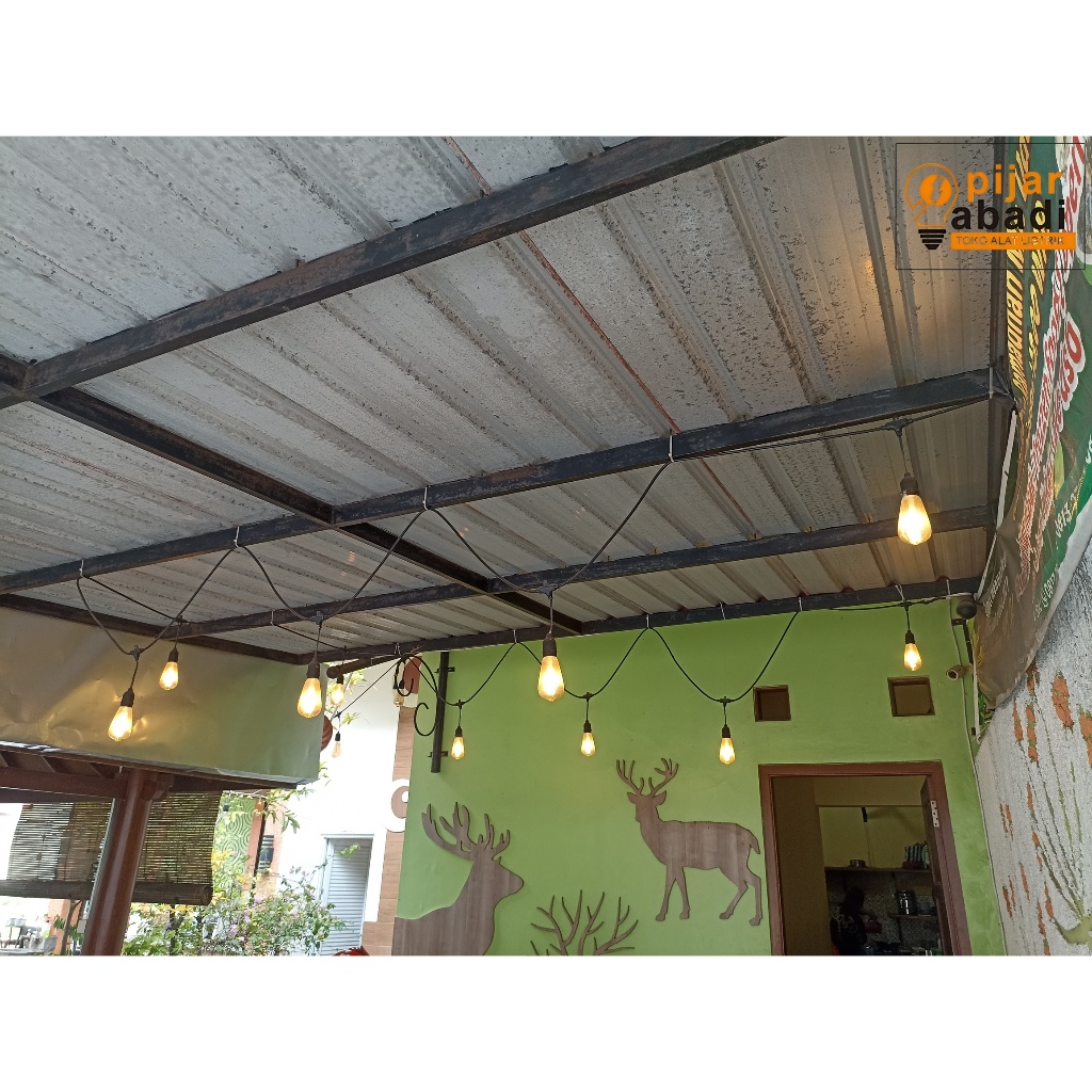 PAKET LAMPU LED GANTUNG CAFE/LAMPU DEKOR (KABEL 10 METER+FITTING 10+LED 10)