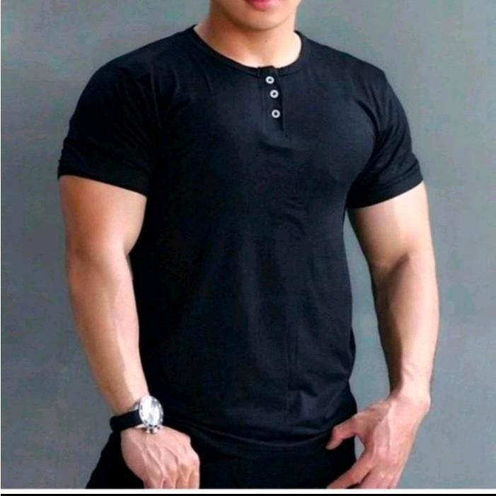 Kaos Pria Polos kancing 3 kaos lengan pendek