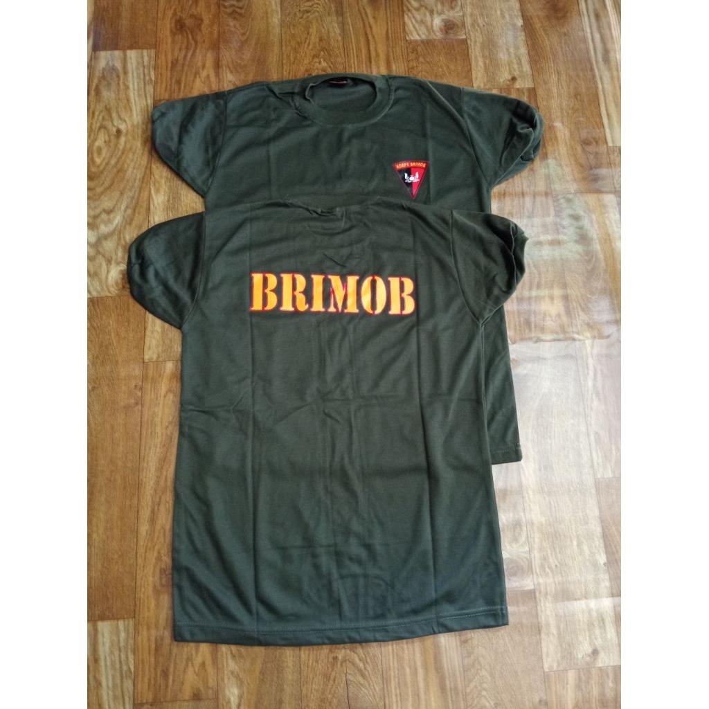 Kaos Pendek Hijau Brimob/ Kaos Brimob Hijau/Kaos Brimob