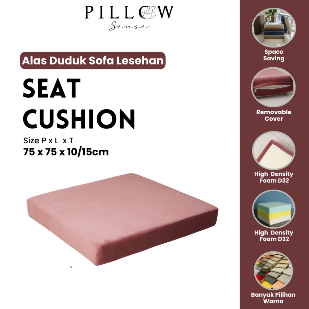 Pillow Sense – Kursi lesehan alas duduk full busa sofa bed sofa arab sofa lantai kekinian 75 x 75cm