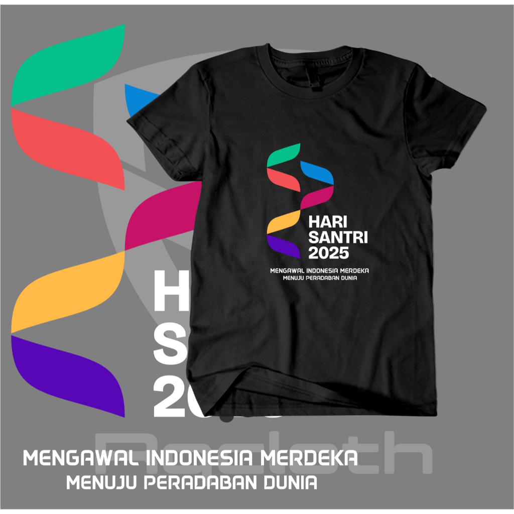 Kaos Hari Santri 2025 / Kaos HSN 2025/ Kaos HSN combad 30s Dewasa