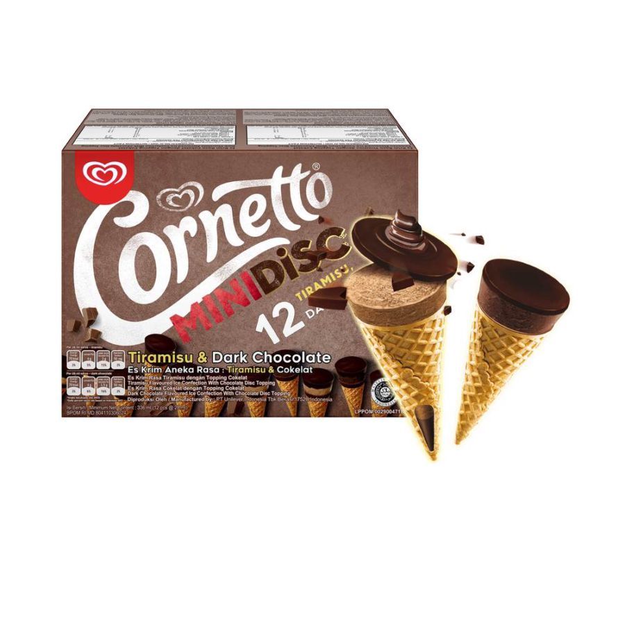 Walls Mini Cornetto Ice Cream Choco Vanila / Tiramisu