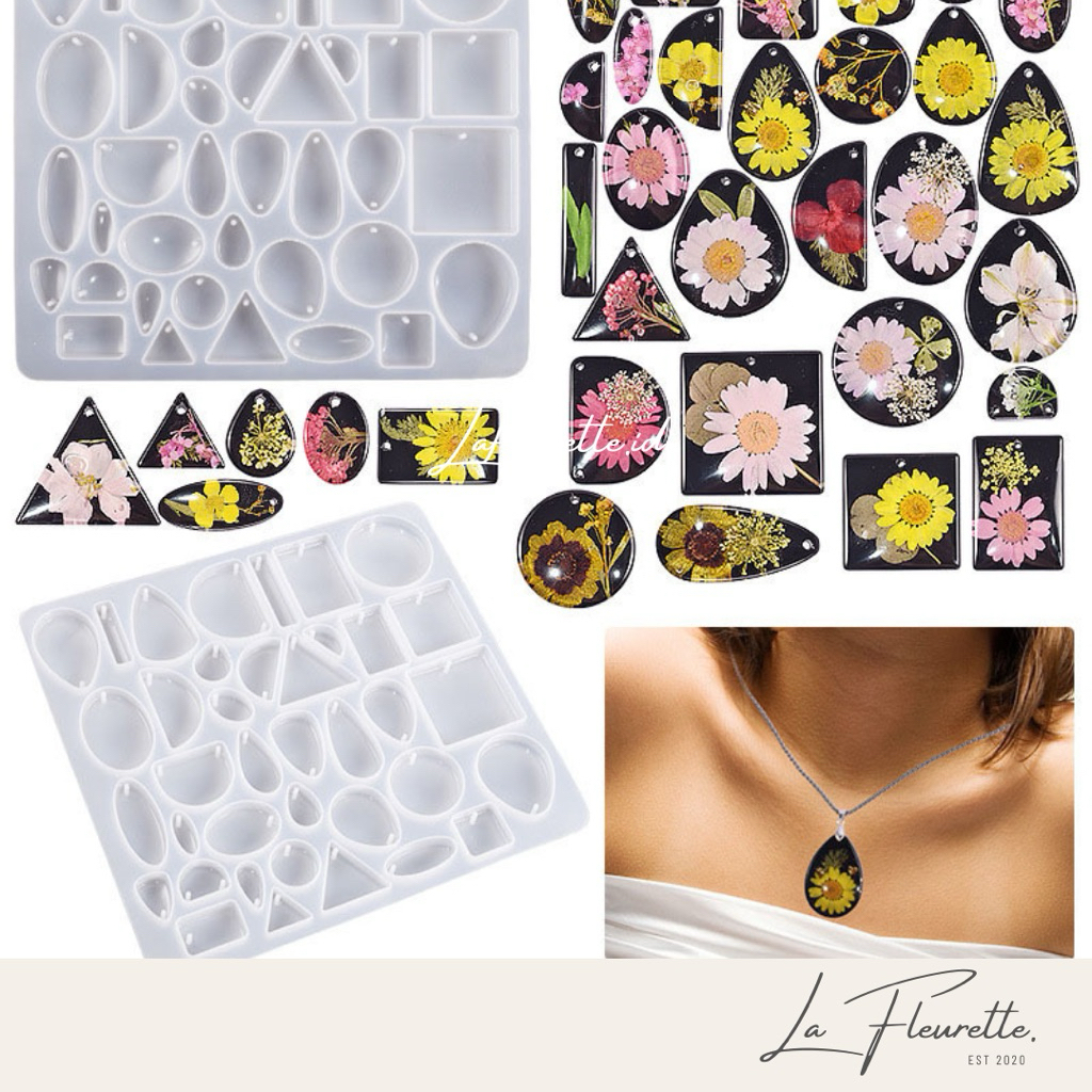 cetakan silikon liontin besar / cetakan resin anting besar / keychain resin mold / cetakan resin kal