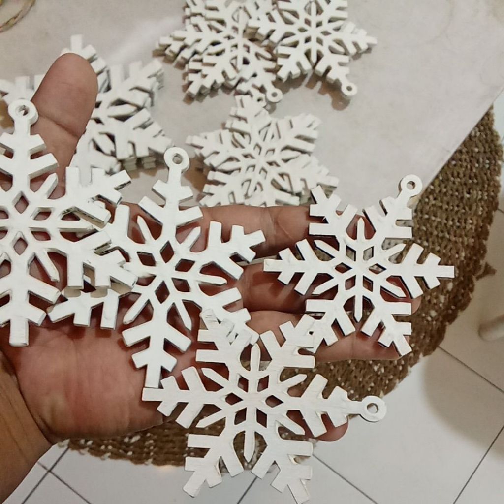 Pernak Pernik Natal 2025 | Pernak Pernik Natal | Aksesoris natal | Pernak Pernik Snowflake Plywood| 
