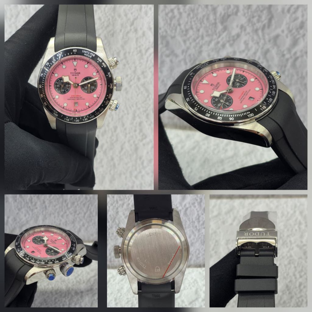 JAM TANGAN TUDOR CHRONO DIAL 41MM AUTOMATIC PLAT PINK