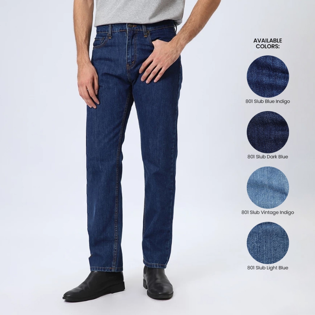 EDWIN JEANS - Celana Denim Pria Reguler Fit Jeans 801 SLUB Collection Celana Jeans Straight