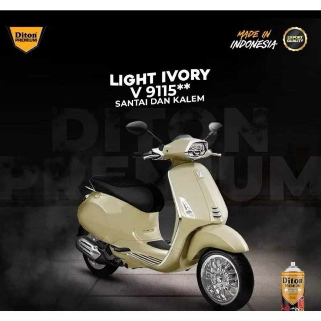 Cat Semprot Pilok Pilox DITON Premium V9115** Light Ivory 9115 Putih Tulang Gading Vespa Color 400ML