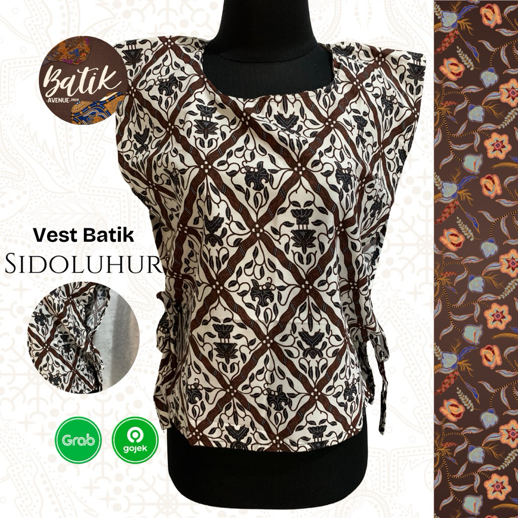 Vest Batik Wanita Premium - Sidoluhur / Vest Batik Termurah / Vest Batik / Vest Batik Viral / Vest F
