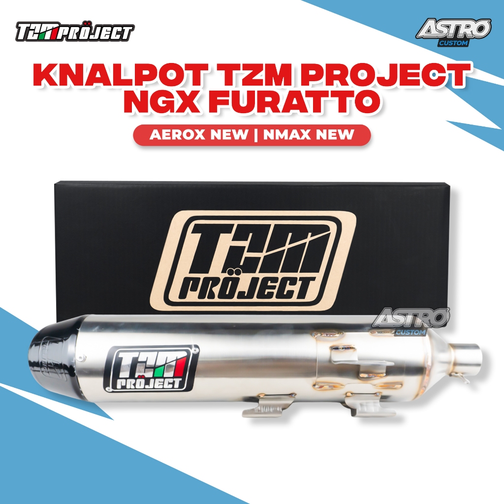 Knalpot TZM NGX Furatto Nmax 155 Aerox 155 Lexi 125 Mio M3 Fino 125 Stainless Steel Kenalpot Racing